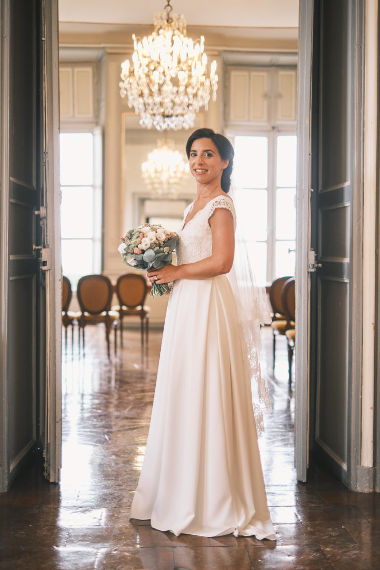 robe de mariée bohème dentelle de Calais