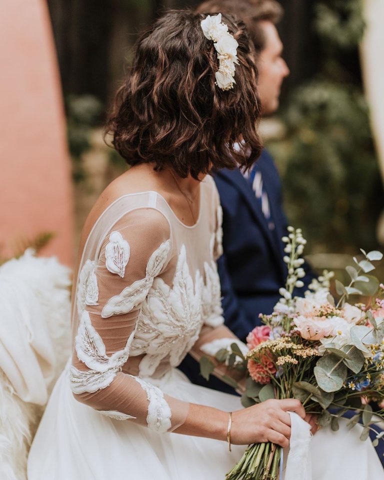 Devis robe de mariée sur mesure, Bayonne Biarritz Pays Basque Landes. Création rose de mariée unique. Créatrice française