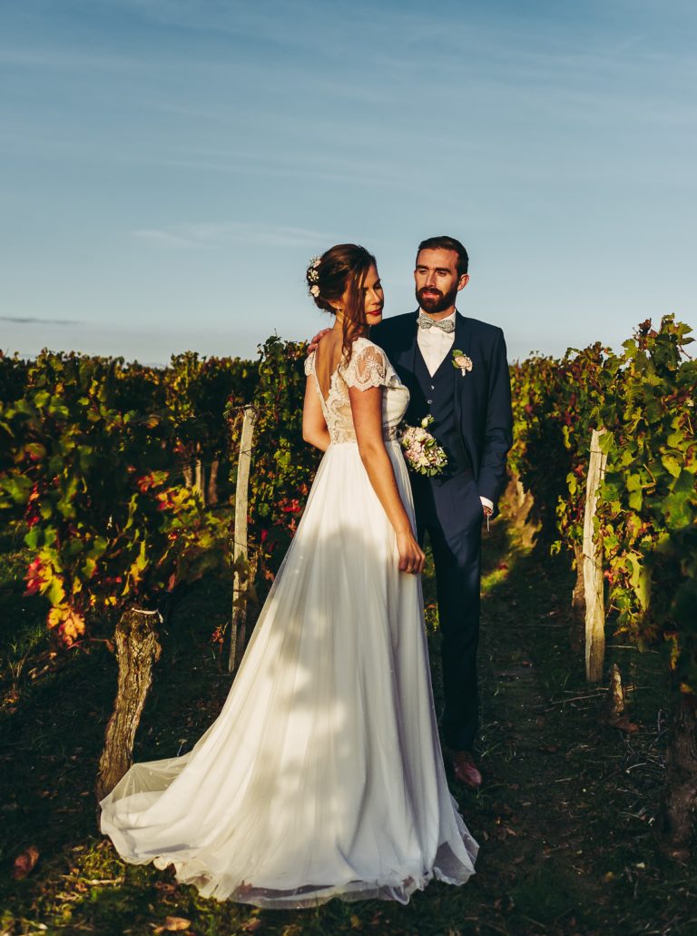 Robe de mariée dos nu Bordeaux